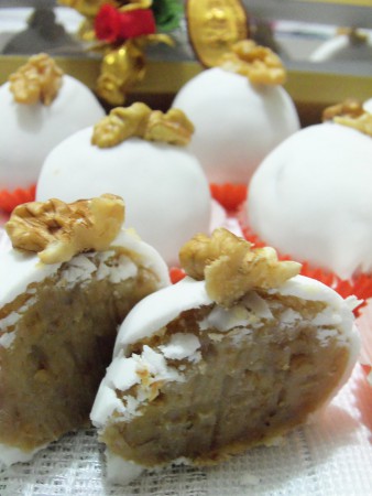 Doce fondado de nozes